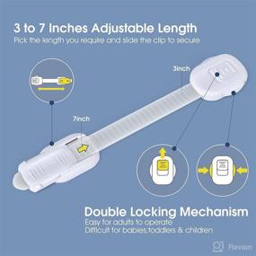 img 3 attached to LOSODONA Child Safety Cabinet Locks (Set of 6), Double Lock Protection Baby Proof Strap 🔒 Locks for Fridge, Drawers, Ovens, Toilets, Dishwasher, Easy 3M Adhesive No Drilling Adjustable Length Baby Locks