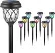 10 pack color changing solar lights: outdoor decorations for garden pathway, walkway, patio & christmas. logo