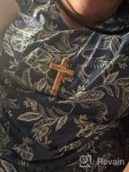 img 1 attached to 🔮 Exquisite Handmade Olive Wood Cross Pendant Necklace: Ideal Gift for Men, Women, Children, Boys, and Girls - Also Perfect as Wooden Car Rearview Mirror Pendant review by Dexter Pullen