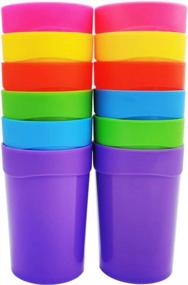 img 2 attached to Assorted Color BPA-Free Unbreakable Plastic Tumblers, 13.5Oz Reusable Cups For Kids And Adults - Set Of 12 Premium Break-Resistant Water Cups For Parties, Events, And Everyday Use