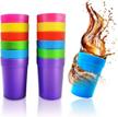 assorted color bpa-free unbreakable plastic tumblers, 13.5oz reusable cups for kids and adults - set of 12 premium break-resistant water cups for parties, events, and everyday use logo