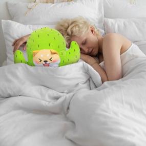 img 3 attached to Cute And Quirky 26-Inch Plush Succulent Cactus Shiba Inu Dog Pillow For Cozy Hugs And Fun Home Decor