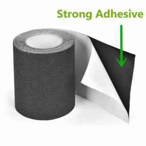 img 1 attached to Anti Slip Traction Tape - 8"X30' Longer & Wider, 80 Grit For Best Grip & Friction | Safe Tread Step | Strong Abrasive Adhesive For Stairs Indoor/Outdoor Black