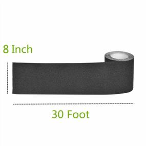 img 2 attached to Anti Slip Traction Tape - 8"X30' Longer & Wider, 80 Grit For Best Grip & Friction | Safe Tread Step | Strong Abrasive Adhesive For Stairs Indoor/Outdoor Black