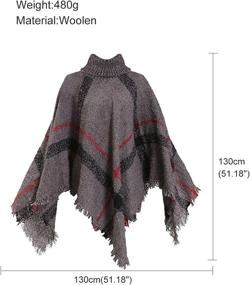 img 1 attached to 🧣 HITOP Oversized Turtleneck Poncho - Women's Accessories" at Scarves & Wraps