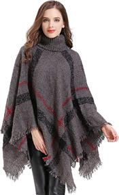 img 3 attached to 🧣 HITOP Oversized Turtleneck Poncho - Women's Accessories" at Scarves & Wraps