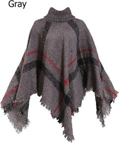 img 2 attached to 🧣 HITOP Oversized Turtleneck Poncho - Women's Accessories" at Scarves & Wraps