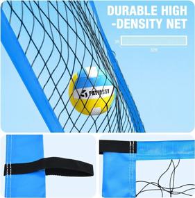 img 2 attached to Patiassy Outdoor Portable Volleyball Net Set System - Quick & Easy Setup Adjustable Height Steel Poles, PU Volleyball With Pump And Carrying Bag For Beach Backyard