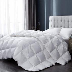 img 2 attached to White Goose Feathers And Down Comforter - SHEONE Queen Size Duvet Insert With 100% Cotton Cover And 45 Oz Fill Weight For All Seasons