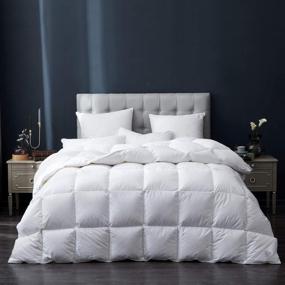 img 3 attached to White Goose Feathers And Down Comforter - SHEONE Queen Size Duvet Insert With 100% Cotton Cover And 45 Oz Fill Weight For All Seasons