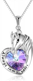 img 4 attached to Sterling Silver Unicorn Heart Necklace: Perfect Christmas And Birthday Gift For Girls And Women