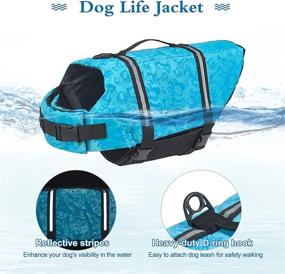 img 1 attached to 🐾 Ultimate Safety & Style: Dogcheer Ripstop Dog Life Jacket, Reflective & Adjustable Swim Vest for Small, Medium & Large Dogs - Ideal for Boating, Swimming & Rescue