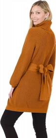 img 2 attached to Women'S Belted Knit Sweater Dress: Sportoli Turtleneck Long Sleeve Jumper Pullover