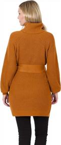img 3 attached to Women'S Belted Knit Sweater Dress: Sportoli Turtleneck Long Sleeve Jumper Pullover