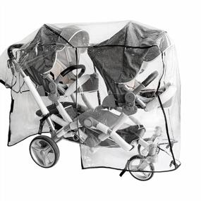 img 3 attached to Universal Double Stroller Rain Cover - Protects From Wind & Rain!