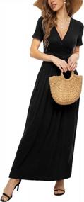 img 2 attached to LILBETTER Women'S Summer Short Sleeves Dress Wrap Waist Maxi Dresses With Pockets