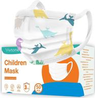 50pcs vivtone 3-ply disposable kids face mask with wide strap for enhanced comfort logo