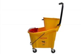 img 3 attached to 36 Quart Janico 1036 Mop Bucket Combo With Side Press Wringer And Insert, 9 Gallon Capacity, In Resilient Yellow Color