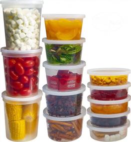 img 4 attached to 70-Set DuraHome Food Storage Containers - BPA-Free, Leakproof Round Clear Deli Cups Combo Pack With Lids In 8Oz, 16Oz, And 32Oz Sizes - Ideal For Freezing, Meal Prep, And Microwave Use