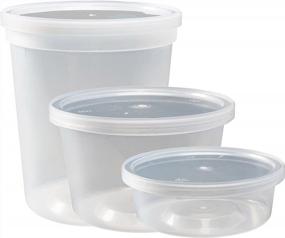 img 3 attached to 70-партия контейнеров для хранения продуктов DuraHome - бесплатные от BPA, герметичные круглые прозрачные столовые чашки в комплекте с крышками объемом 8 унций (237 мл), 16 унций (473 мл) и 32 унции (946 мл) - идеально подходят для замораживания, приготовления пищи и использования в микроволновой печи.