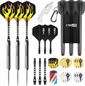 img 4 attached to 90% Tungsten Steel Tip Darts 21-30G With Carrying Case, Aluminum Shafts & Accessories - CyeeLife