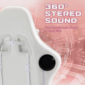 img 1 attached to Experience Comfortable Gaming With ECOTOUGE Pink Gaming Chair - Ergonomic Design With Speakers, Lumbar Support, Headrest And Footrest For Girls