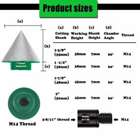 img 3 attached to Mgtgbao 38Mm Green Diamond Beveling Chamfer Bit, 1-1/2" Diamond Countersink Drill Bits With M14 Thread For Enlarging, Polishing And Bevelling Granite Marble Tiles Size Of 0 To 1-1/2" Inch