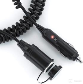 img 1 attached to 🔌 UL Listed 18AWG Cigarette Lighter Extension Cord - 12V Car Charger Socket Power Plug Cable, Extra Long: 6 Ft Uncoiled, 1.5 Ft Coiled