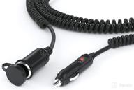 🔌 ul listed 18awg cigarette lighter extension cord - 12v car charger socket power plug cable, extra long: 6 ft uncoiled, 1.5 ft coiled logo