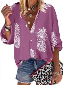 img 3 attached to Pineapple Print Blouse: Stylish And Fun For Women By ZXZY