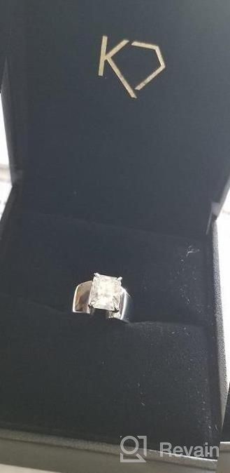 img 1 attached to 14K White Gold Radiant Moissanite Solitaire Engagement Ring - 2 3/4 CTW Kobelli review by Rebecca Guerra