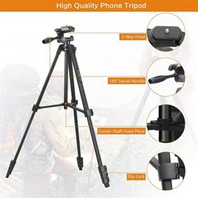 img 3 attached to 📸 65"/165cm Phone Tripods with Remote Shutter: Perfect for Video Recording, Selfies & Livestream!