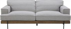 img 3 attached to Amazon Brand – Rivet Modern Industrial Metal Leg Sofa Couch, 83.1"W, Light Gray