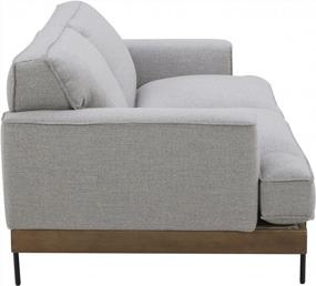 img 2 attached to Amazon Brand – Rivet Modern Industrial Metal Leg Sofa Couch, 83.1"W, Light Gray