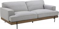 amazon brand – rivet modern industrial metal leg sofa couch, 83.1"w, light gray logo