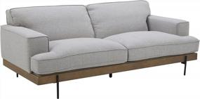 img 4 attached to Amazon Brand – Rivet Modern Industrial Metal Leg Sofa Couch, 83.1"W, Light Gray
