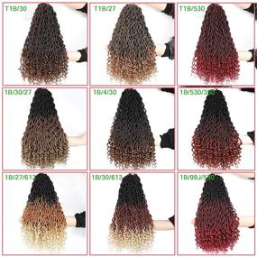 img 3 attached to Get Bohemian Chic Style With Karida Faux Locs Crochet Hair - Deep Wave Braiding Hair With Curly Ends For Every Occasion!