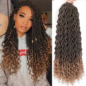 img 4 attached to Get Bohemian Chic Style With Karida Faux Locs Crochet Hair - Deep Wave Braiding Hair With Curly Ends For Every Occasion!