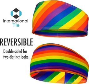 img 2 attached to International Tie Unisex Headband Rainbow