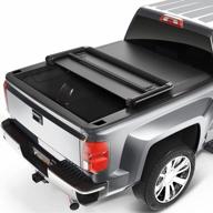 findauto fits for ford f150 2004-2021 soft tri-fold truck bed tonneau cover, styleside 5'5"ft bed logo