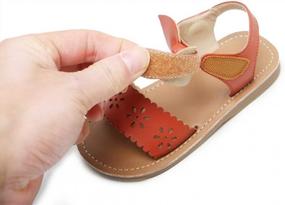 img 2 attached to Flaryzone Toddler Little Girls Glitter Flower Open-Toe Flat Dress Sandals Summer Shoes