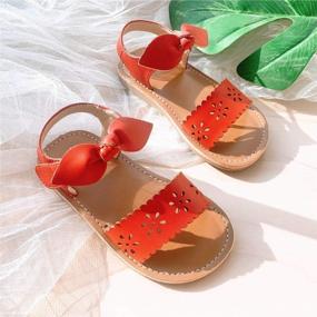 img 1 attached to Flaryzone Toddler Little Girls Glitter Flower Open-Toe Flat Dress Sandals Summer Shoes