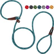 🐶 reflective dog training leash - petifine 6 ft slip lead, heavy duty nylon slip rope for small medium large dogs (blue, 3/8" - 6 ft) logo