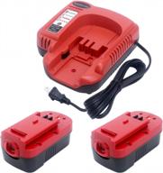 two-pack replacement hpb18 batteries with charger for black and decker 18v tools by elefly logo