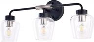 обновите освещение в ванной с помощью 3-лампового светильника tehenoo из матового никеля и матового черного цвета логотип