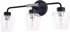 img 4 attached to Upgrade Your Bathroom Lighting With TeHenoo 3-Light Vanity Fixture In Brushed Nickel And Matte Black