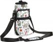 adjustable neoprene water bottle carrier bag with shoulder strap and dual pockets - ideal for sports, hiking, camping, and traveling logo
