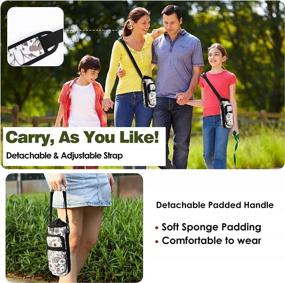 img 2 attached to Adjustable Neoprene Water Bottle Carrier Bag With Shoulder Strap And Dual Pockets - Ideal For Sports, Hiking, Camping, And Traveling