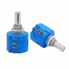 img 1 attached to Precision Multi Turn Wirewound Potentiometer With A03 Knob (2Pcs) - 3590S Rotary Potentiometer 1K Ohm, 10-Turn Wire Wound - 3590S-2-102L