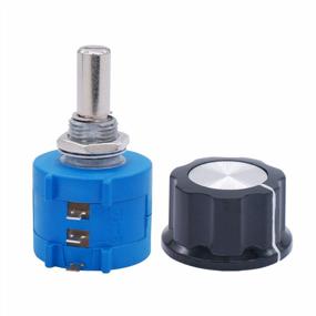 img 2 attached to Precision Multi Turn Wirewound Potentiometer With A03 Knob (2Pcs) - 3590S Rotary Potentiometer 1K Ohm, 10-Turn Wire Wound - 3590S-2-102L